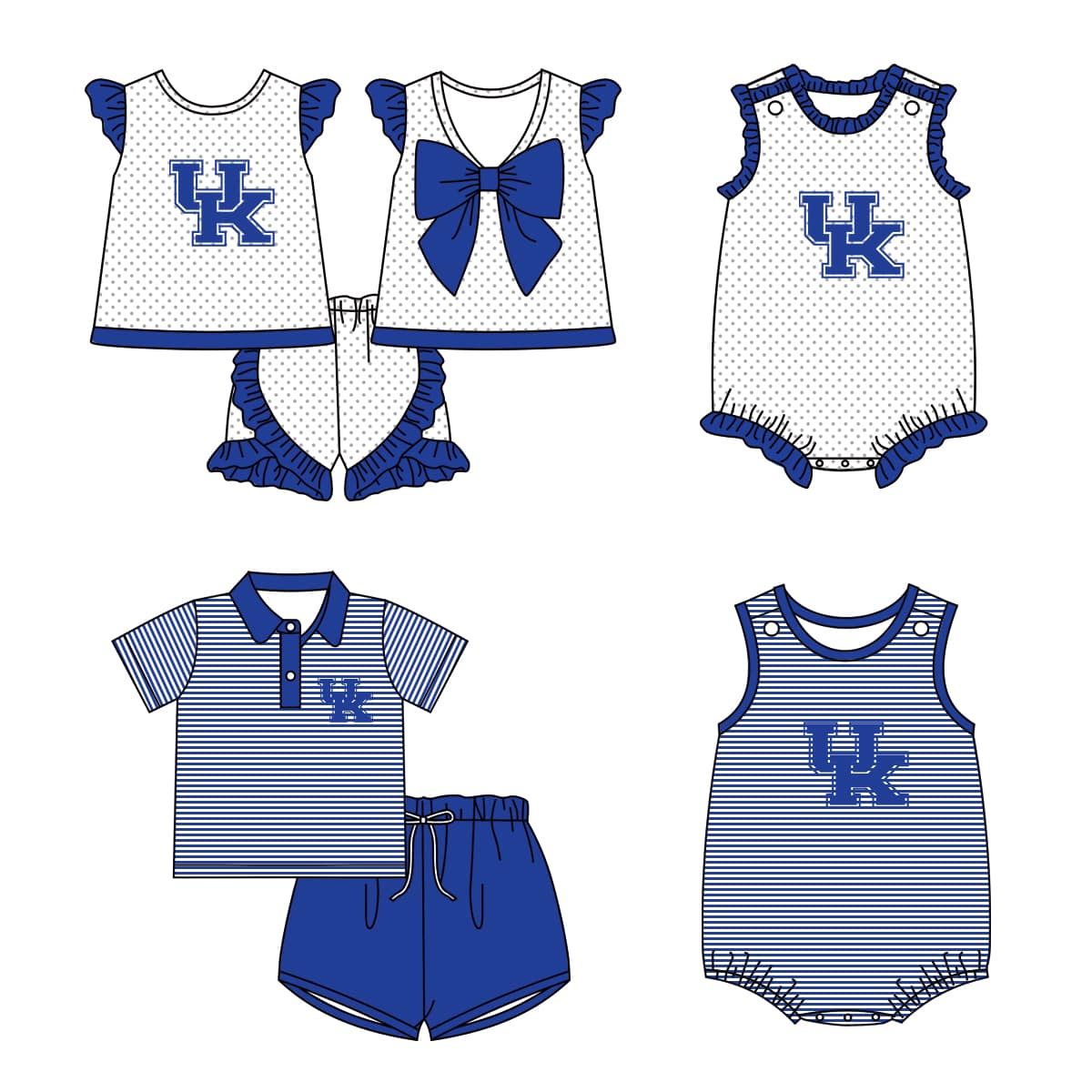 Custom summer team clothes baby girl and boys clothes sets rompers