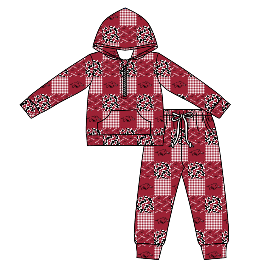 Custom moq 5 mix size milk silk summer teams baby boys clothes camouflage hooded long ssleeve pants sets-25.11.27