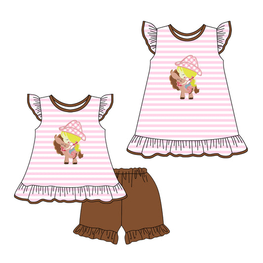 1.18 custom each style moq 5eta 4-6week Sibling Sister baby girl short sleeve shorts sets and dresses match design