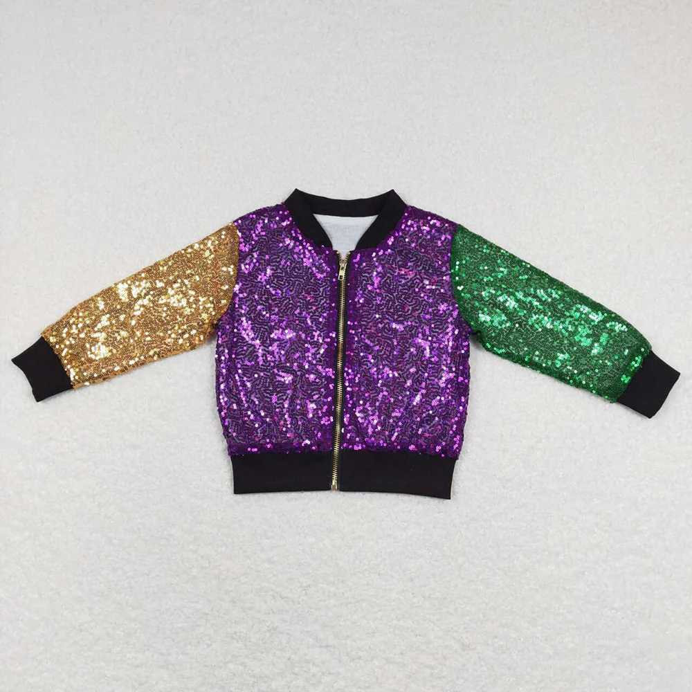 RTS NO MOQ Sibling baby Concert Wear Singer Sparkle Sequin Cardigan Jackets sequin jacket match