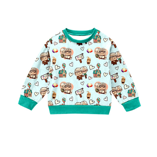Custom moq 3 MIX SIZE eta 7/8week moq 5 eta /4/5week Boys and Girls Cartoon Long Sleeve Top