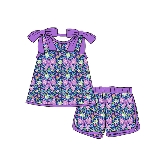 1.17 custom each style moq 5eta 4-6week Sibling Sister baby girls short sleeve shorts sets 1 and sets 2 and sets 6 match design