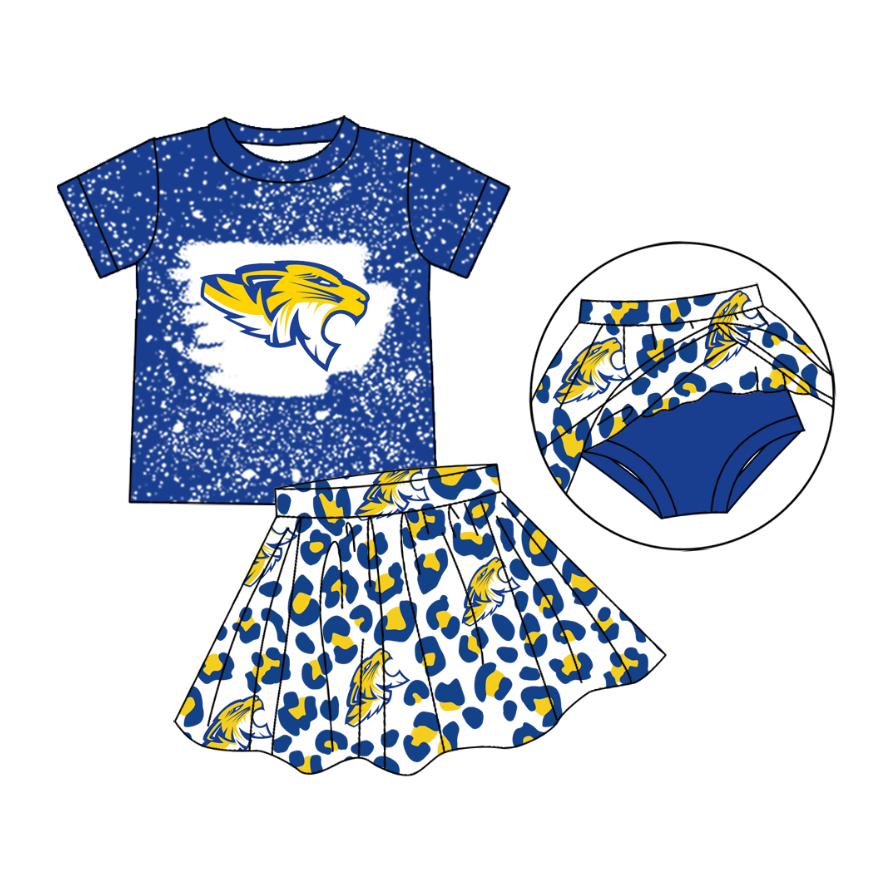 custom moq 3 eta 6-7weeks team summer baby girls clothes short sleeve skirts sets
