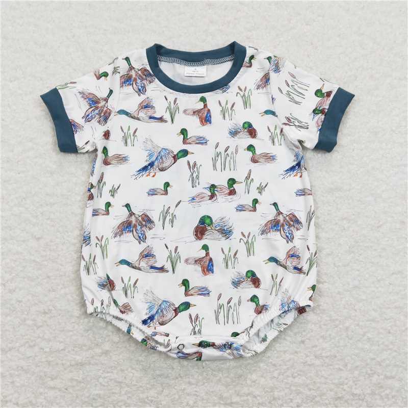 Baby Kids duck prints baby romper Sibling Rompers Clothes Set