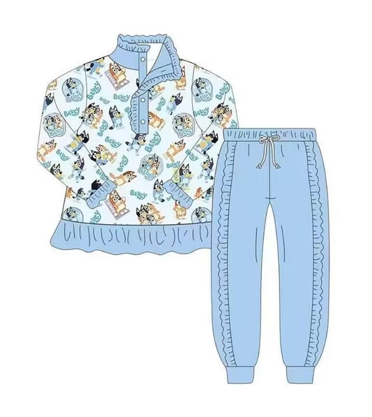 custom moq 5 eta 5-6weeks Girls bluey Long Sleeve Pants Set