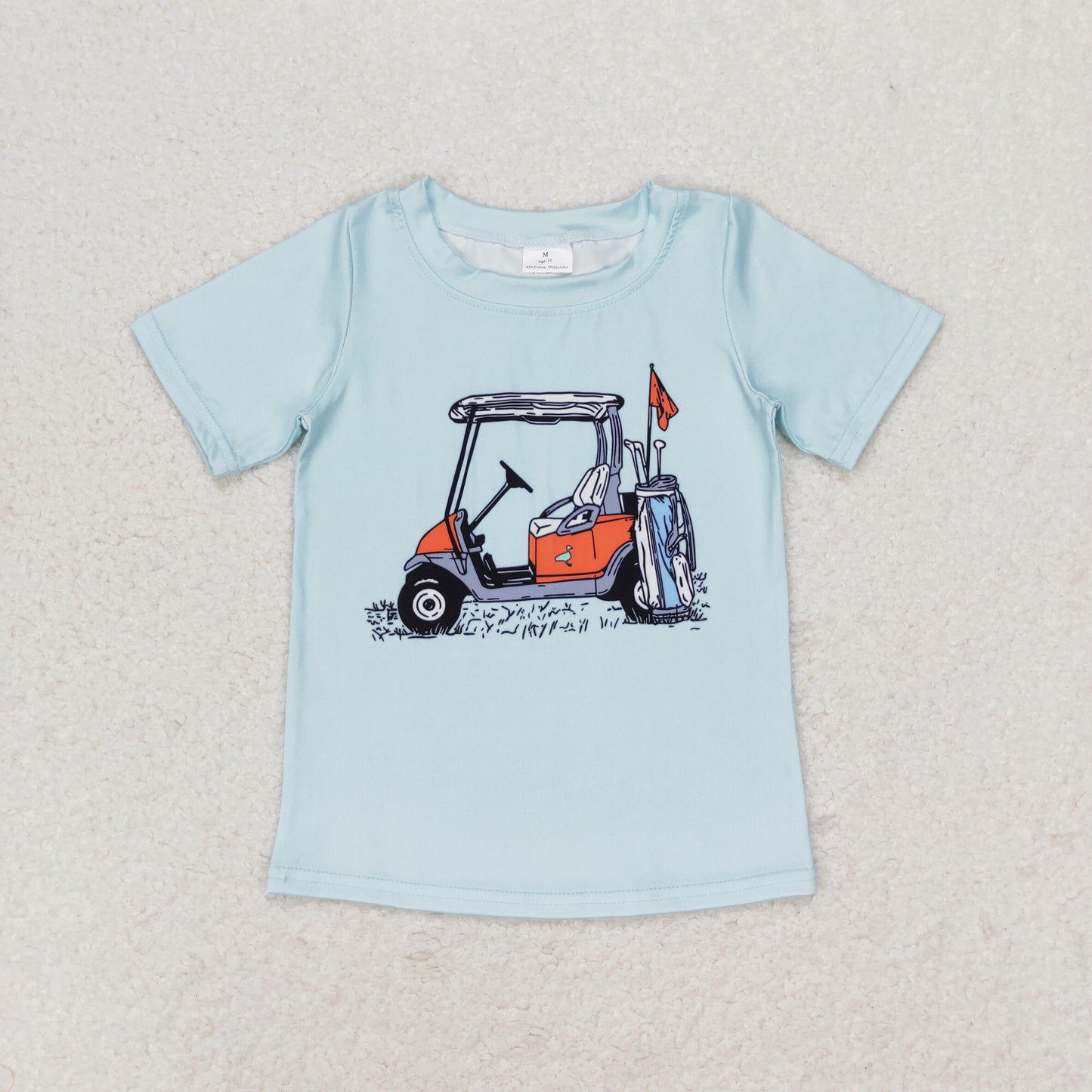 rts no moq BT0646 Golf Touring Car Turquoise Short Sleeve Top