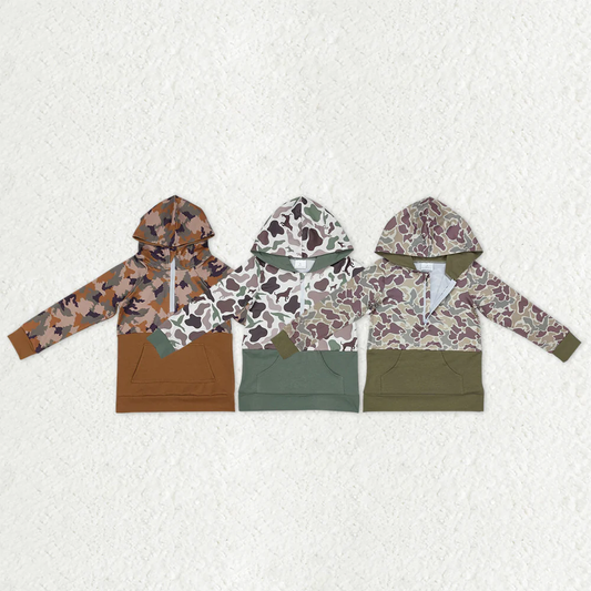 RTS NO MOQ Sibling Baby kid Geometric pullover hooded long sleeve tops