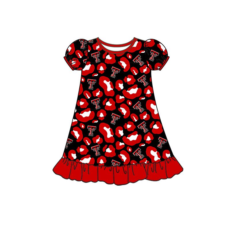 baby girl team bright red summer dress