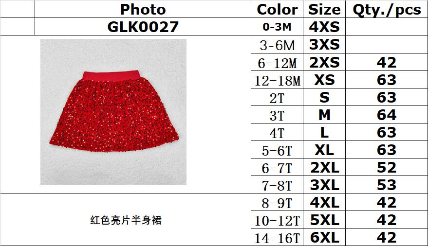 RTS NO MOQ ETA 5/7days Arrived GLK0027 Red sequin skirt