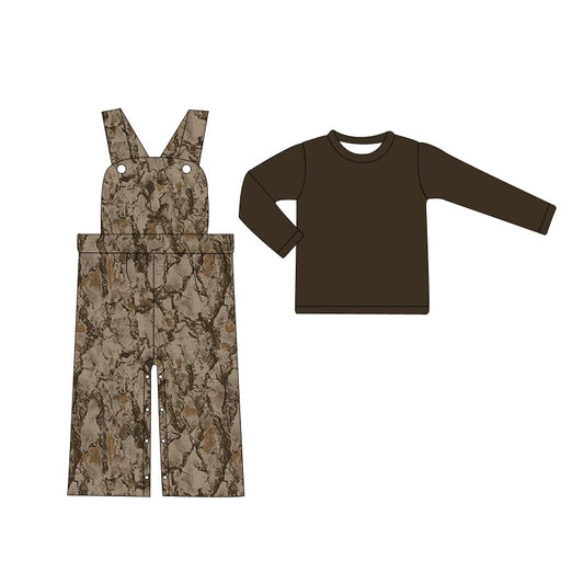 custom moq 5 eta 5-6weeks baby boys clothes camouflage brown Long Pants Set