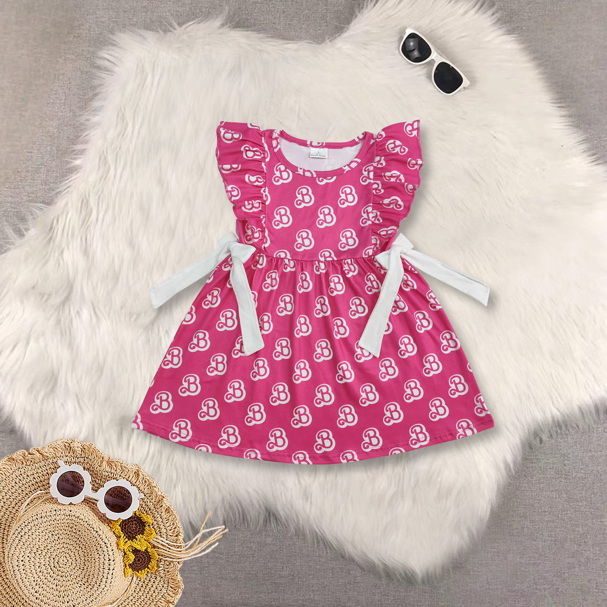 RTS NO MOQ baby girls clothes short sleeve dress cycle shorts sets