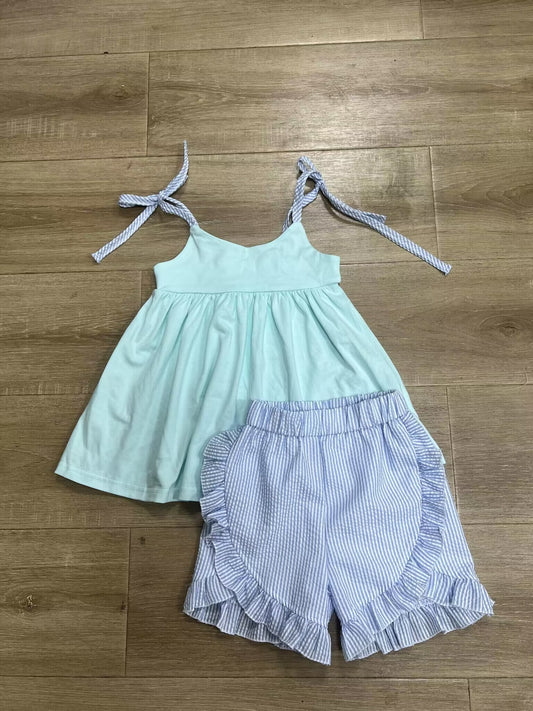 custom moq 5 eta 4-5 weeks baby girls clothes suspender striped shorts girls summer outfit