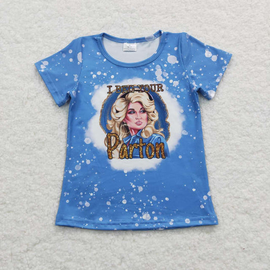 GT0213 parton blue short sleeve top