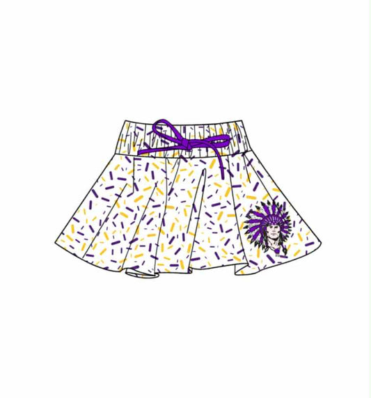 PRE ORDER Deadline August 12 close custom no moq Children's boutique clothing Purple and yellow ice cream dots summer skirts