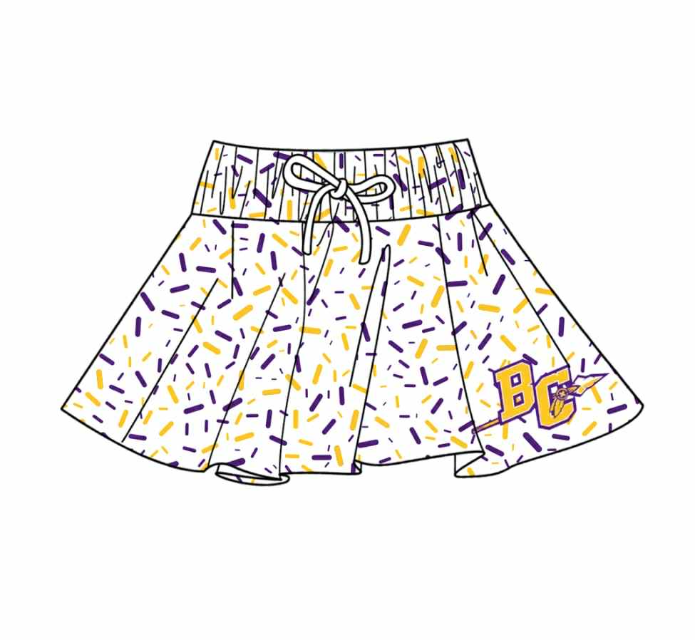 PRE ORDER Deadline August 12 close custom no moq Children's boutique clothing Purple and yellow ice cream dots summer skirts