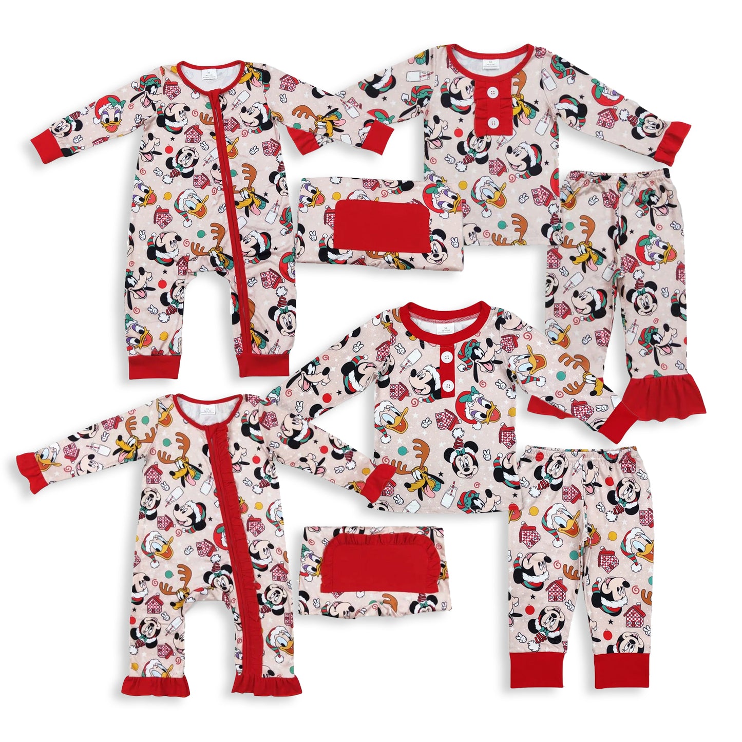 RTS NO MOQ Sibling Baby girls boy clothes Christmas cartoon long-sleeved trousers suit & rompers