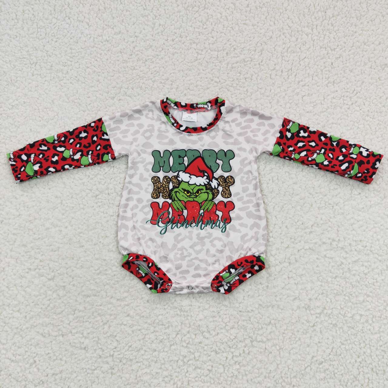 LR0279 MERRY Christmas grinch long-sleeved jumpsuit