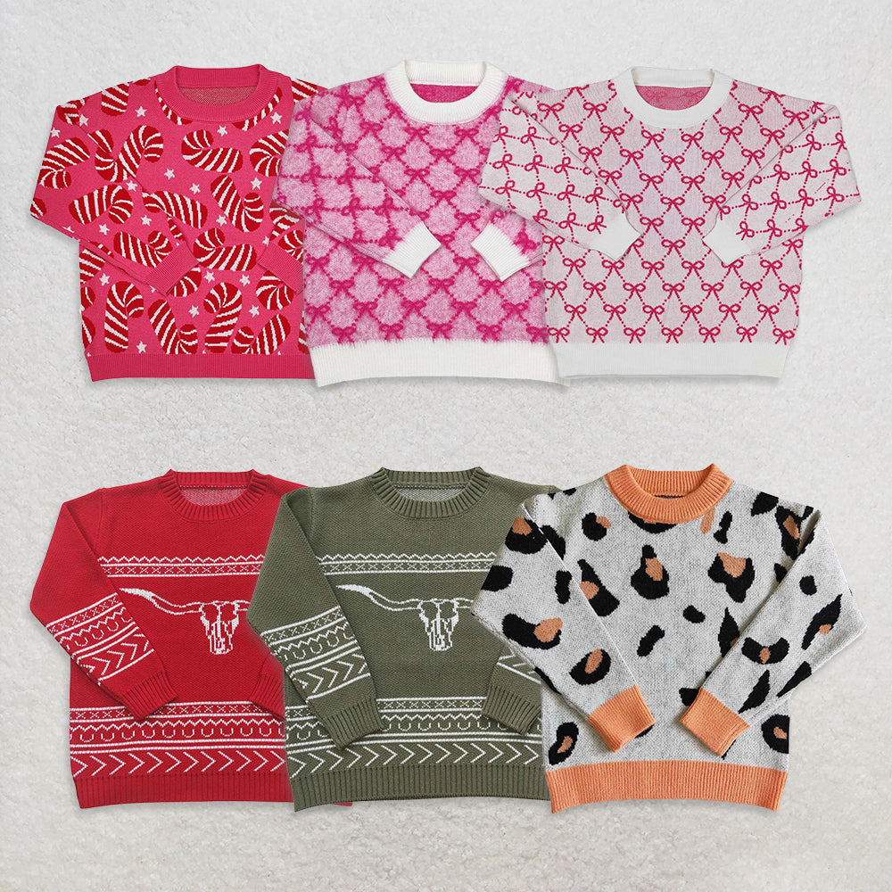RTS NO MOQ Sibling baby girl boys clothes sweater cardigan christmas sweater red blue green christmas