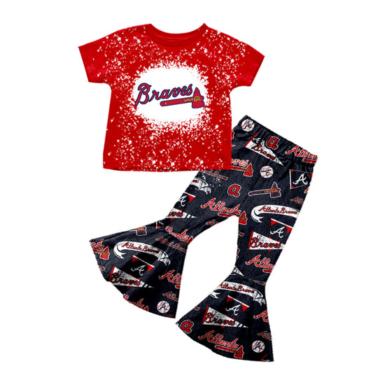 baby girl clothes team red top black pants toddler girl summer outfit