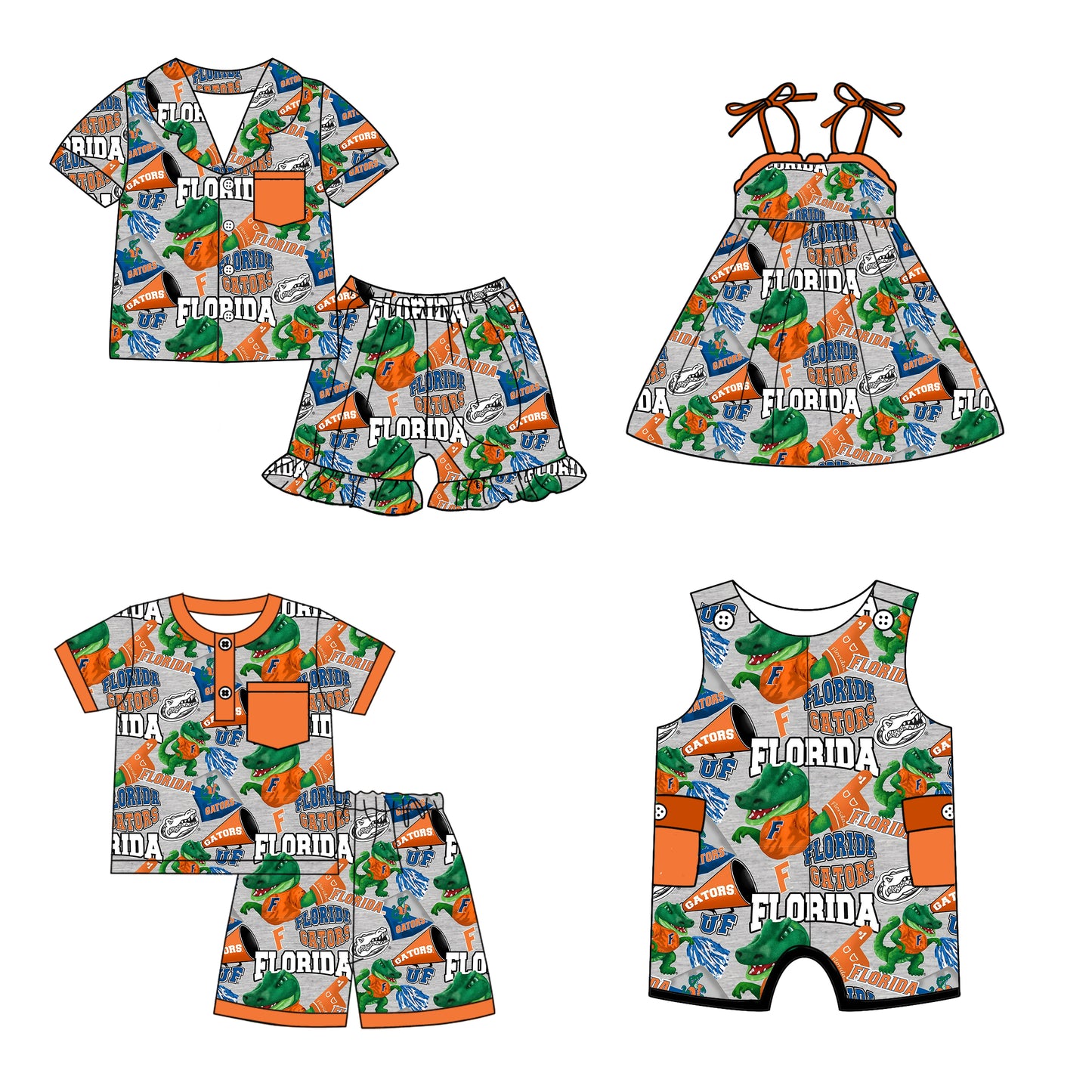 Custom summer teams baby girls clothes team sets dress romper-25.5.6