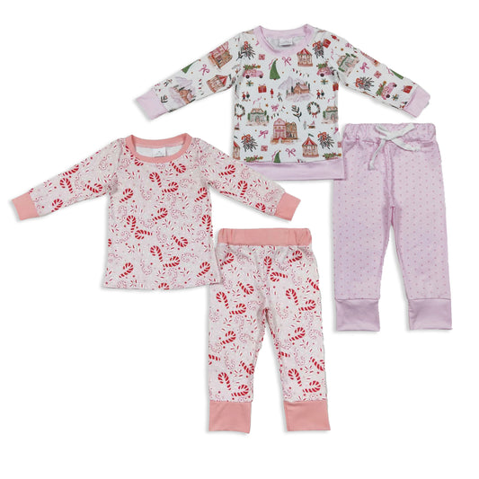 RTS NO MOQ Sibling Baby girl clothes Christmas Long Sleeve Pants Sets
