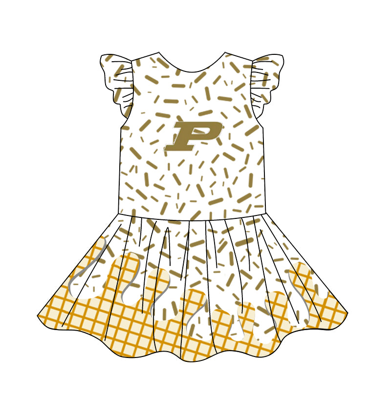 custom moq 3 eta 6-7weeks baby girls clothes team flying Sleeves Dress