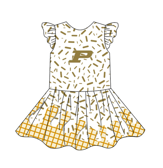 custom moq 3 eta 6-7weeks baby girls clothes team flying Sleeves Dress