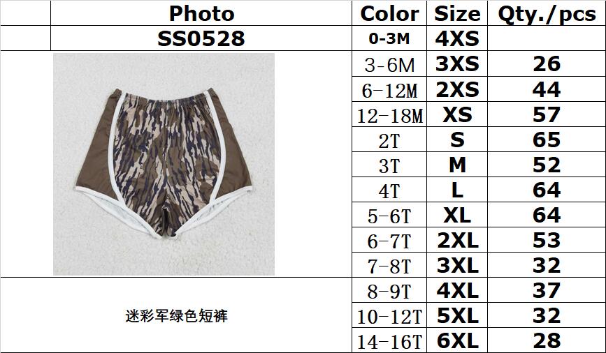 RTS NO MOQ SS0528 Camouflage army green shorts