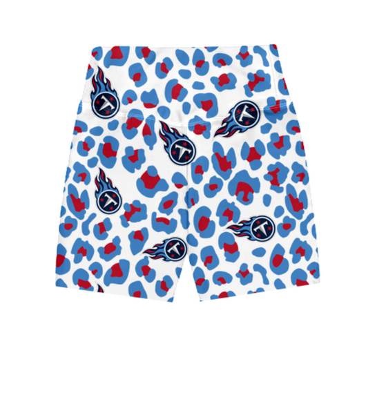 custom moq 3 eta 6-8weeks blue leopard Adult men and kids clothes boys summer team shorts