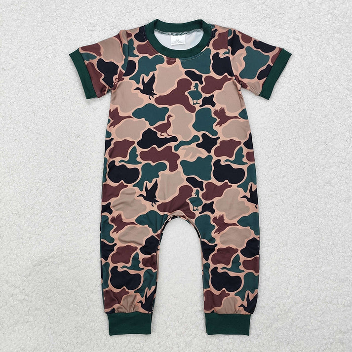 RTS NO MOQ Baby Boys Khaki-Army Green Long Sleeve Suit & Short Sleeve Crawling Suit