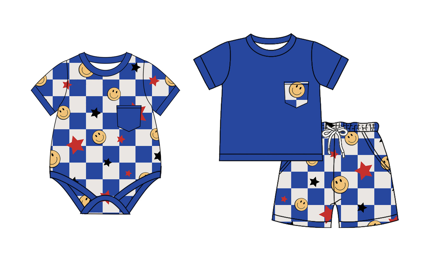 no moq PRE-ORDER baby boy clothes short sleeve shorts set and romper -2025.2.21