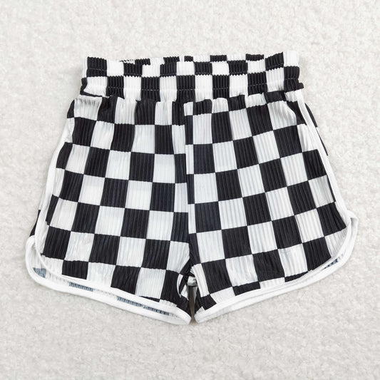 RTS NO MOQ（In Stock) SS0209 Black and white plaid shorts