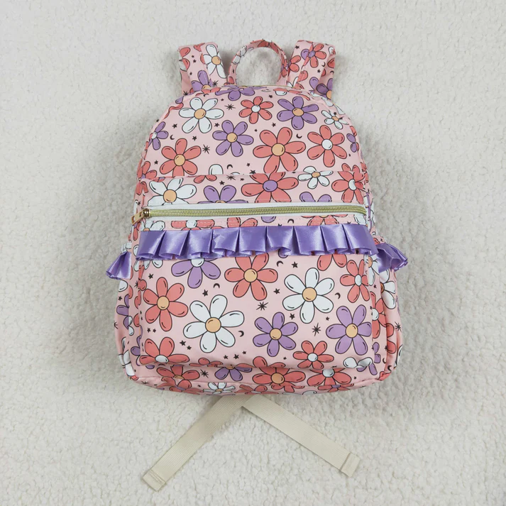 RTS NO MOQ baby kids clothes floral kids backpack