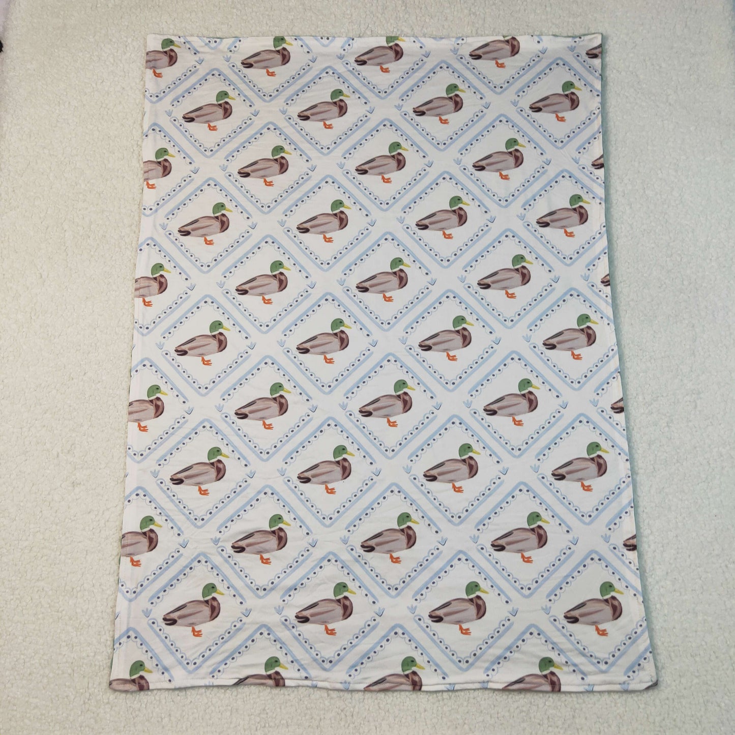 RTS NO MOQ（In Stock) BL0213 Duck Plaid Beige Baby Blanket