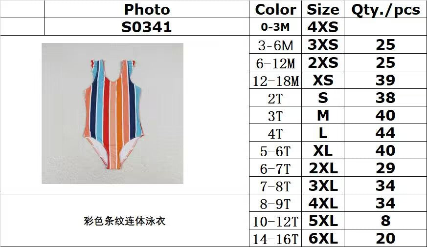 rts no moq S0341 Colorful striped one-piece swimsuit