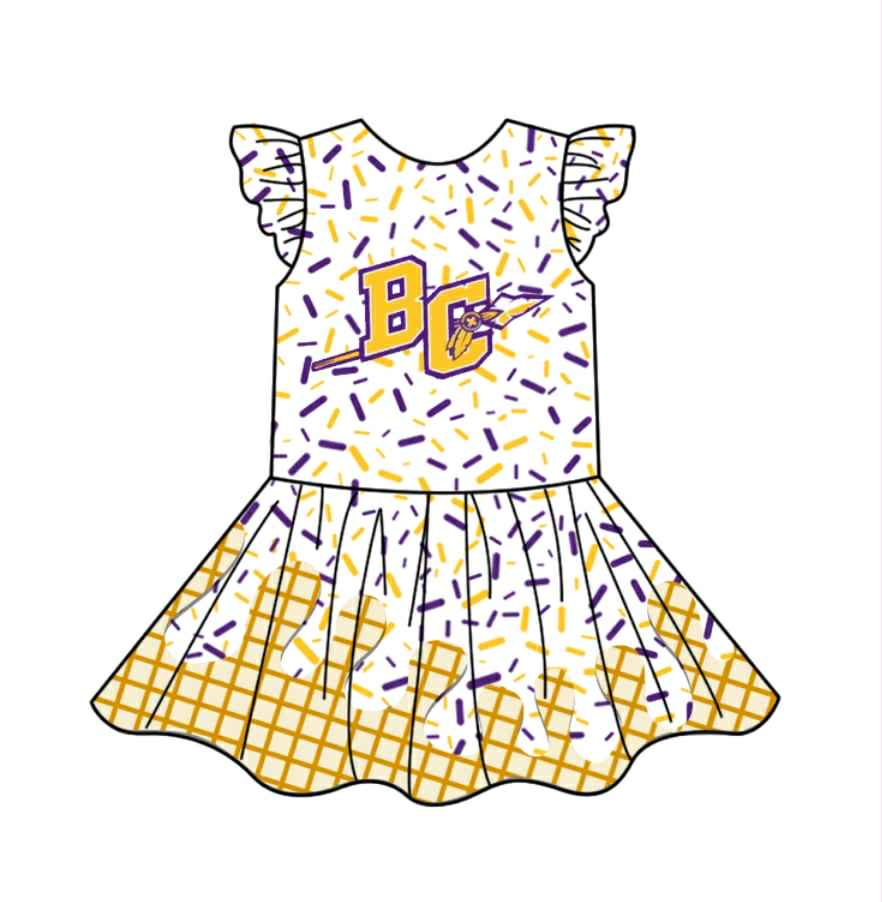 PRE ORDER Deadline August 12 close custom no moq Children's boutique clothing Summer ice cream dress