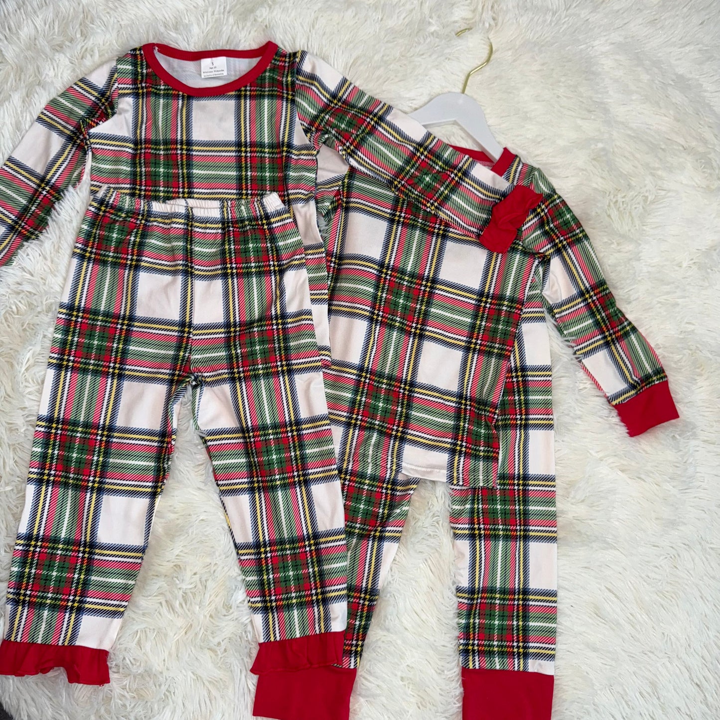 RTS NO MOQ Sibling baby girl boy clothes Christmas long-sleeved pants suits