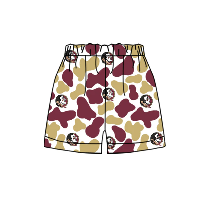 PRE ORDER Deadline August 3 close custom no moq Children's boutique clothing Gold Maroon Summer Shorts