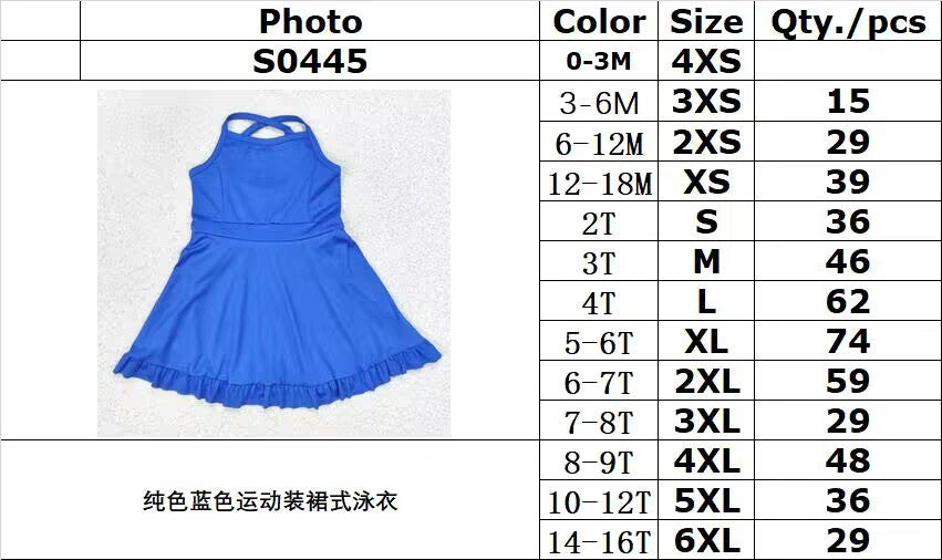 RTS NO MOQ ETA 5-7DAYS ARRIVED  S0445 Pure blue sportswear skirt swimsuit