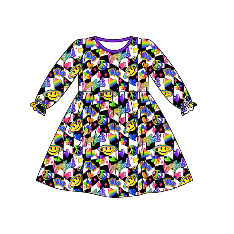 5.1custom each style moq 5eta 4-5week Sibling Sister cartoon Emoticons prints purple girls outfits and blanket