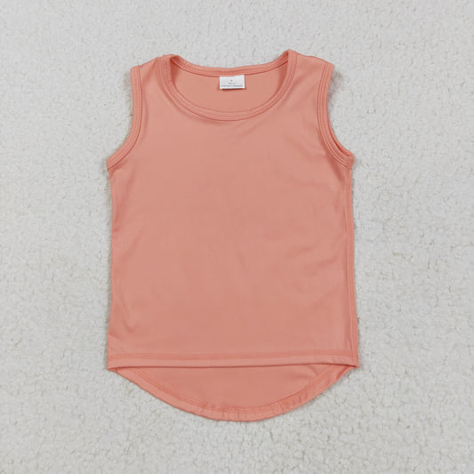 RTS NO MOQ GT0984 Solid orange sleeveless yoga top