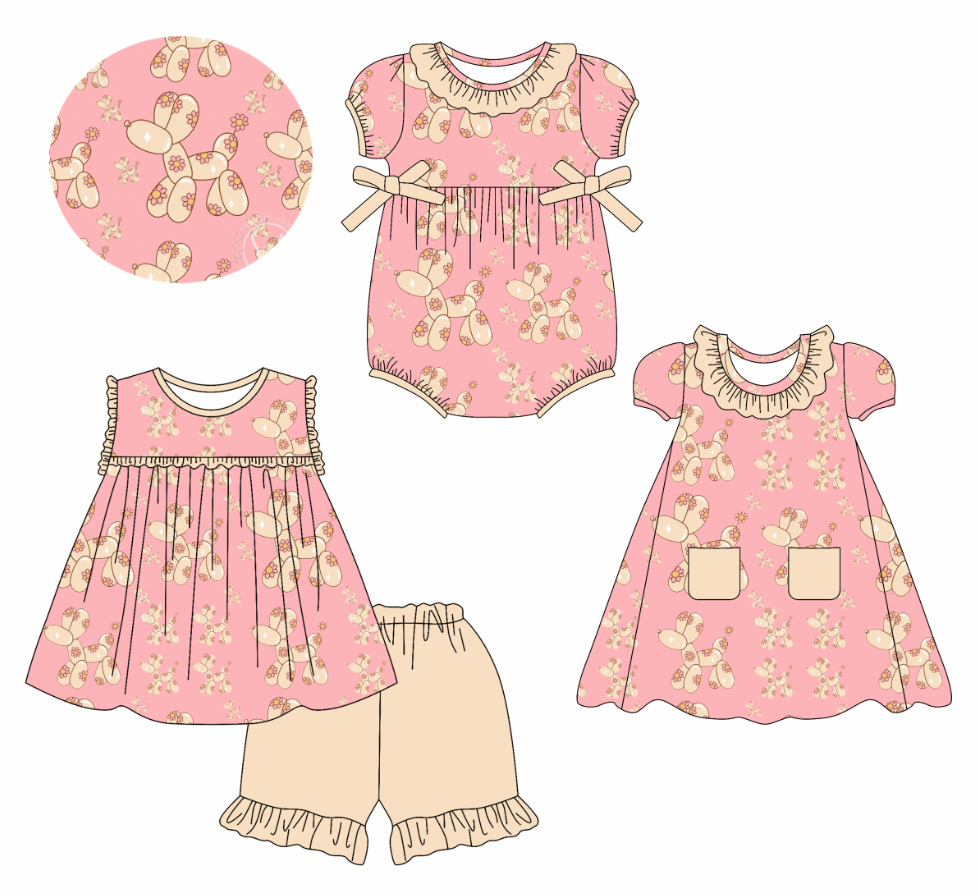 Custom summer cartoon baby girls clothes sets dress romper