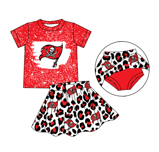 custom moq 3 eta 6-7weeks team summer baby girls clothes short sleeve skirts sets