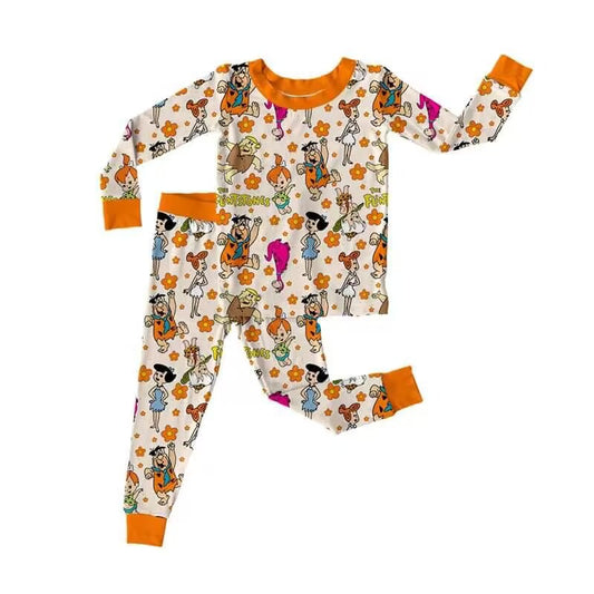 custom moq 5 eta 5-6weeks baby boys clothes orange long sleeve pants Set