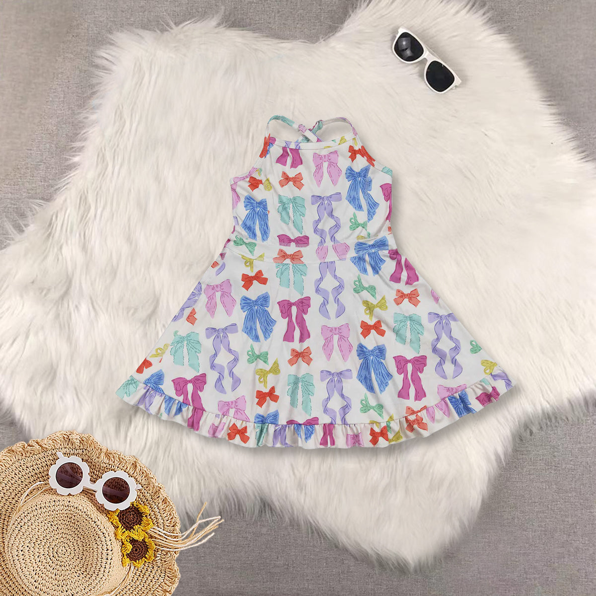 RTS NO MOQ baby girl clothes yoga floral suspender skirt sets