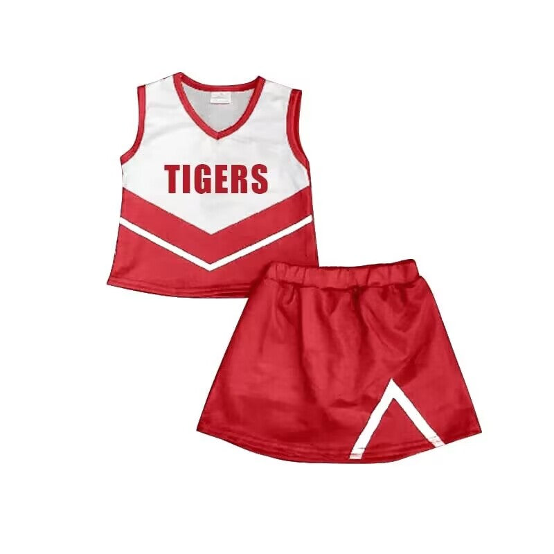 Deadline August 6 custom no moq Letter Red White Cheerleading Suit