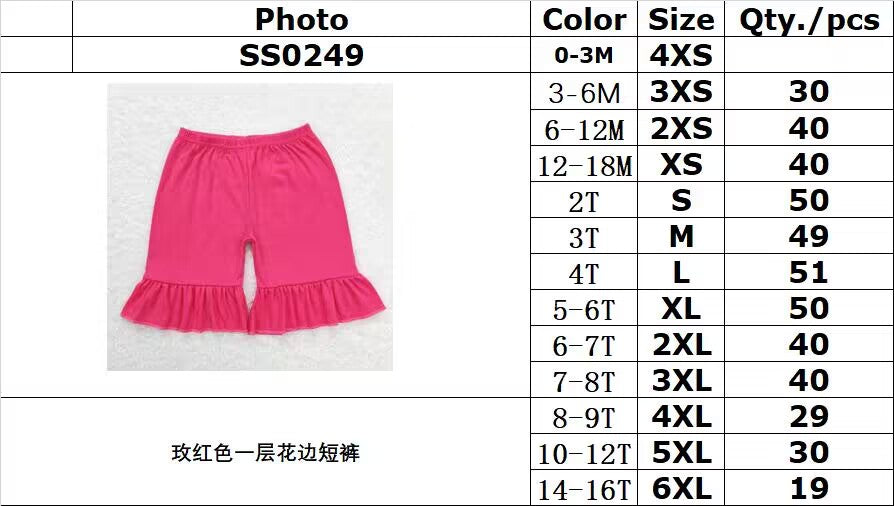 SS0249 Rose red lace shorts