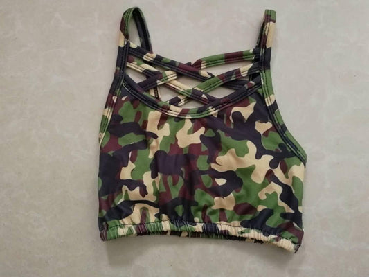 Girls camouflage summer sports bra