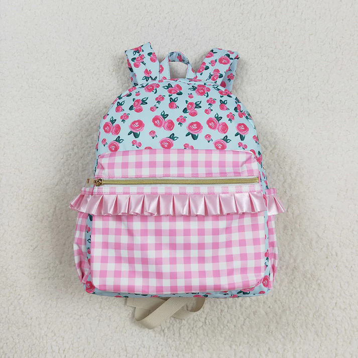 RTS NO MOQ baby kids clothes floral kids backpack