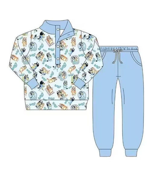 custom moq 5 eta 5-6weeks boys bluey Long Sleeve Pants Set